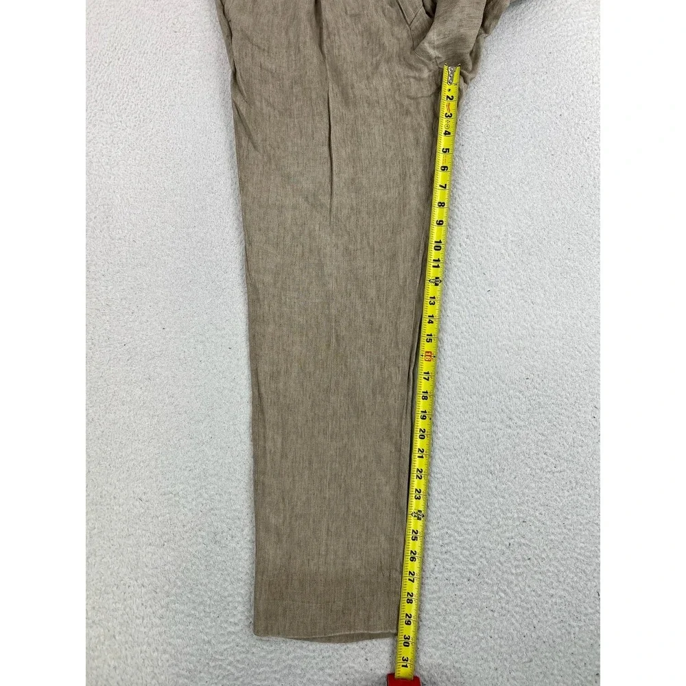 Todd Snyder Pants Mens 34x30 Beige Classic Fit 100% Linen Dress Pleated Portugal